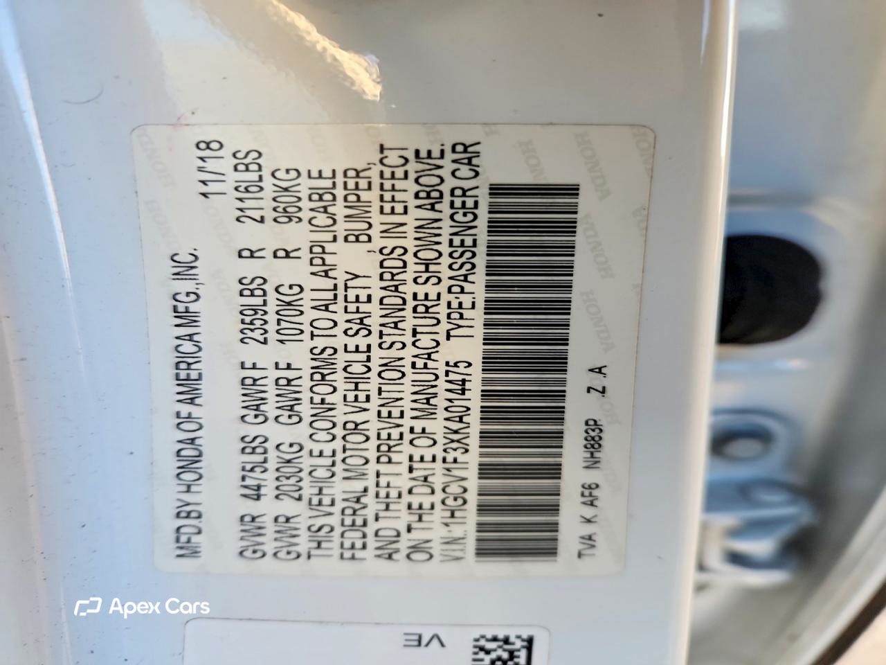 Honda Accord 2019