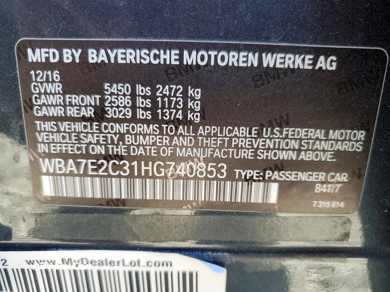 BMW Series 7 2017