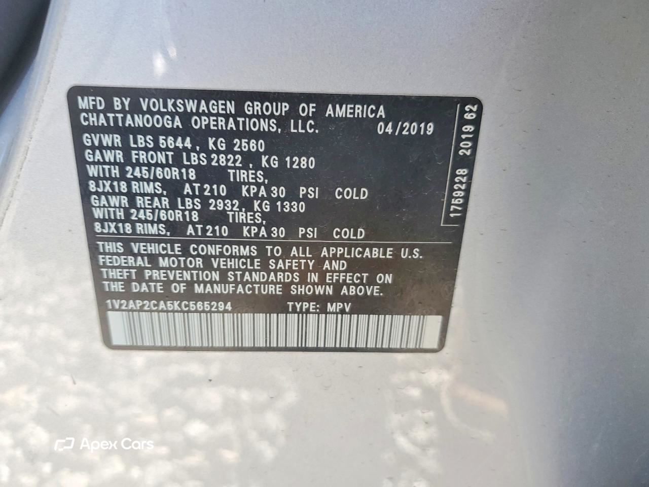Volkswagen Atlas 2019