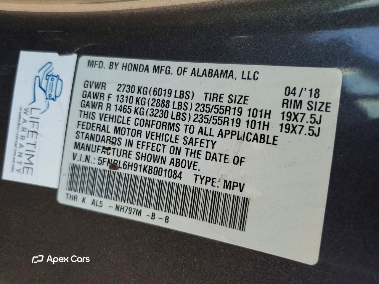 Honda Odyssey 2019
