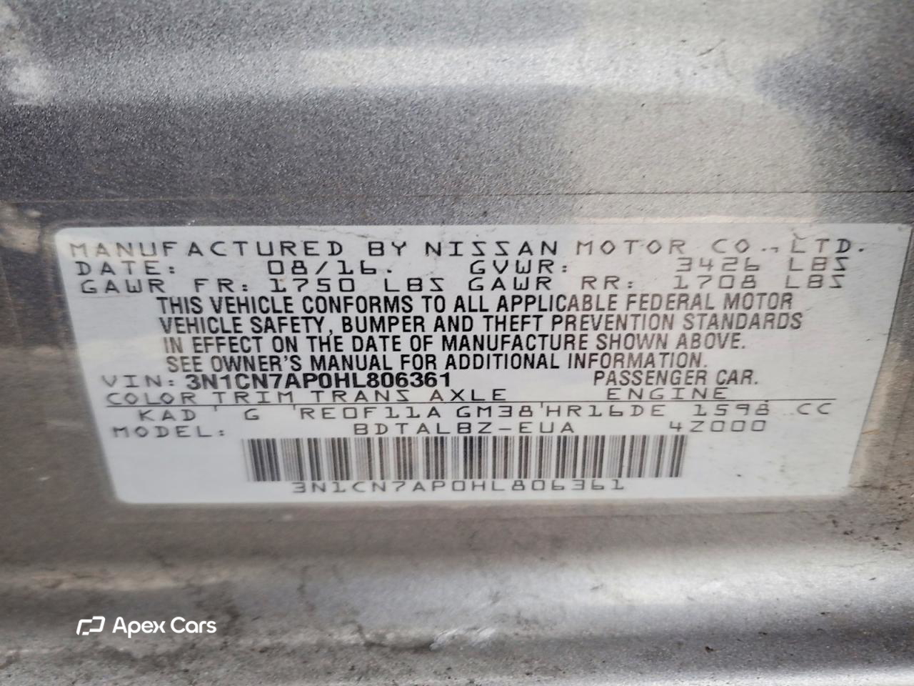 Nissan Versa 2017