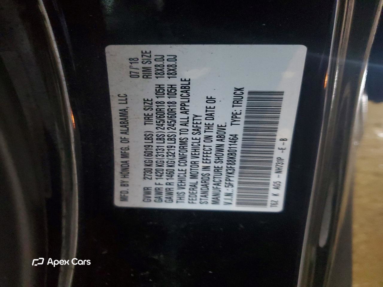 Honda Ridgeline 2019