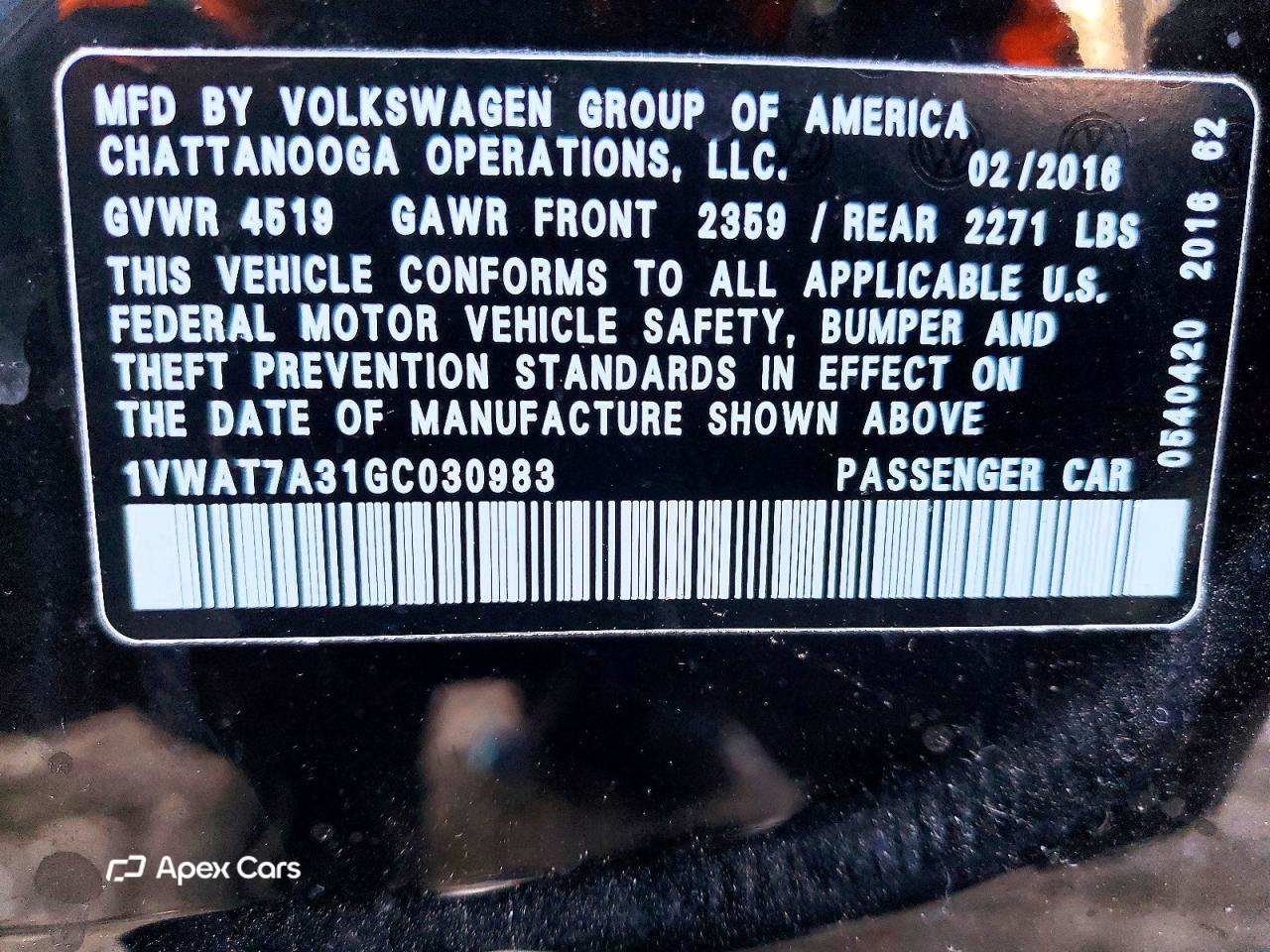 Volkswagen Passat 2016