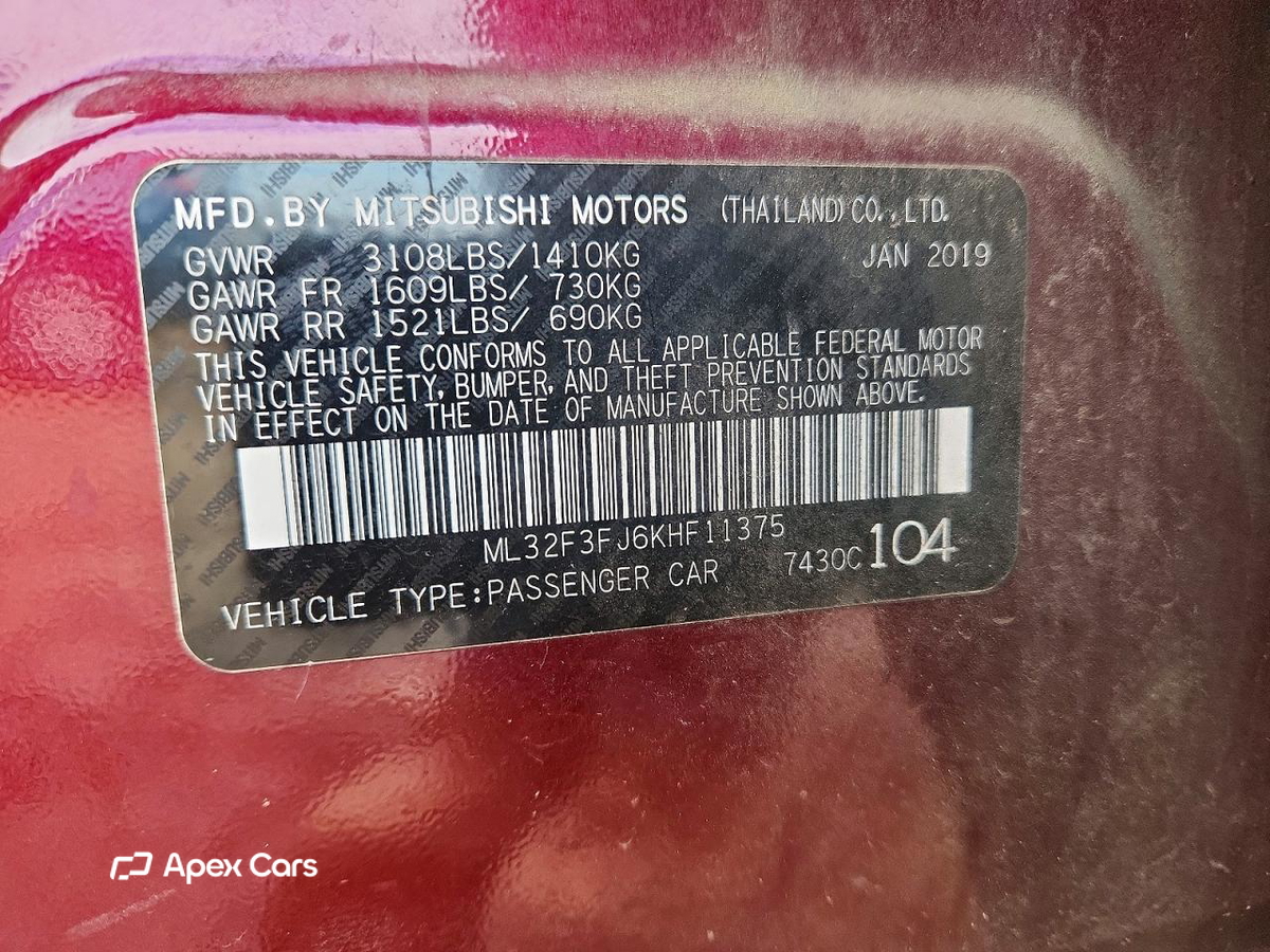 Mitsubishi Mirage 2019