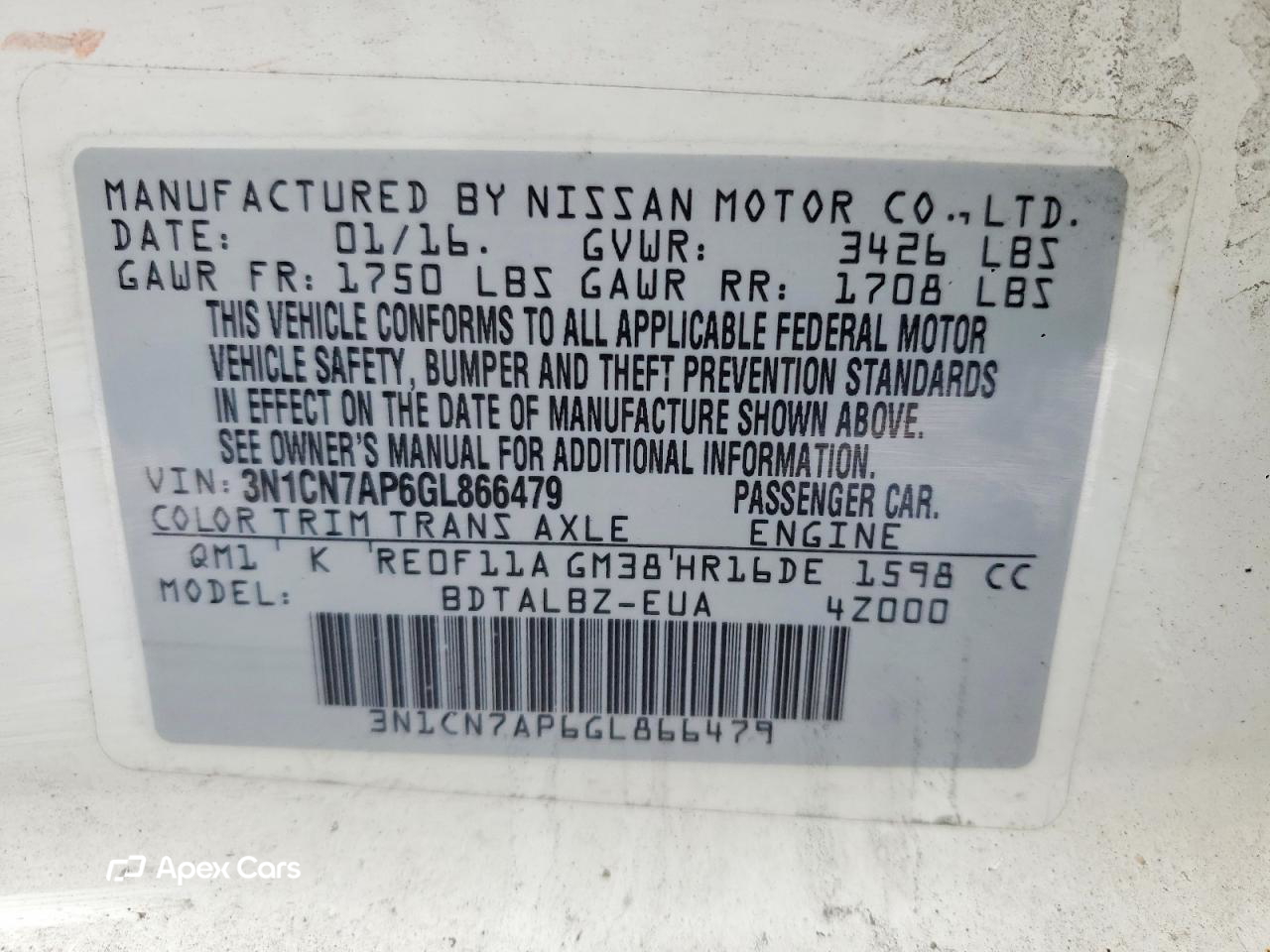 Nissan Versa 2016