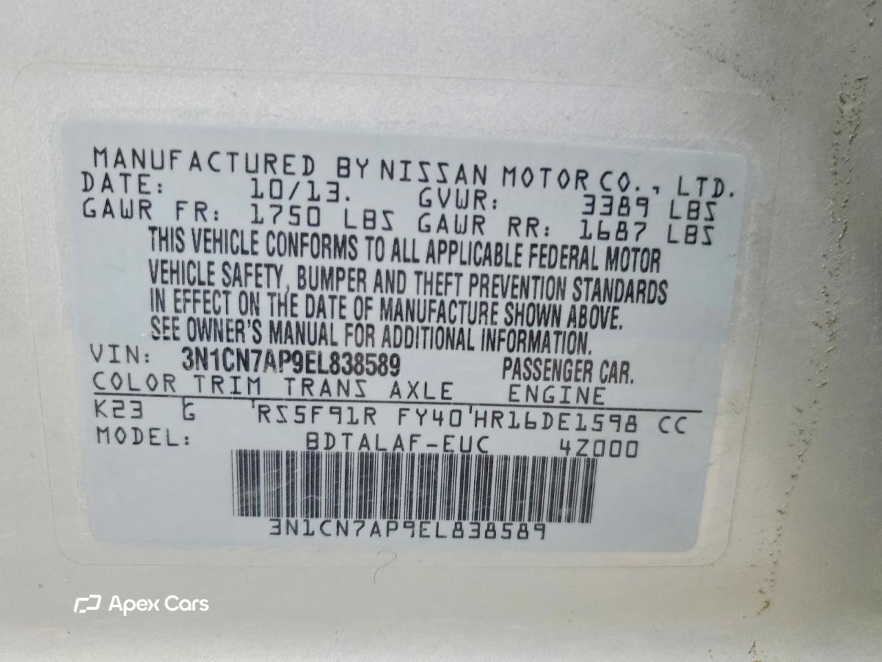 Nissan Versa 2014