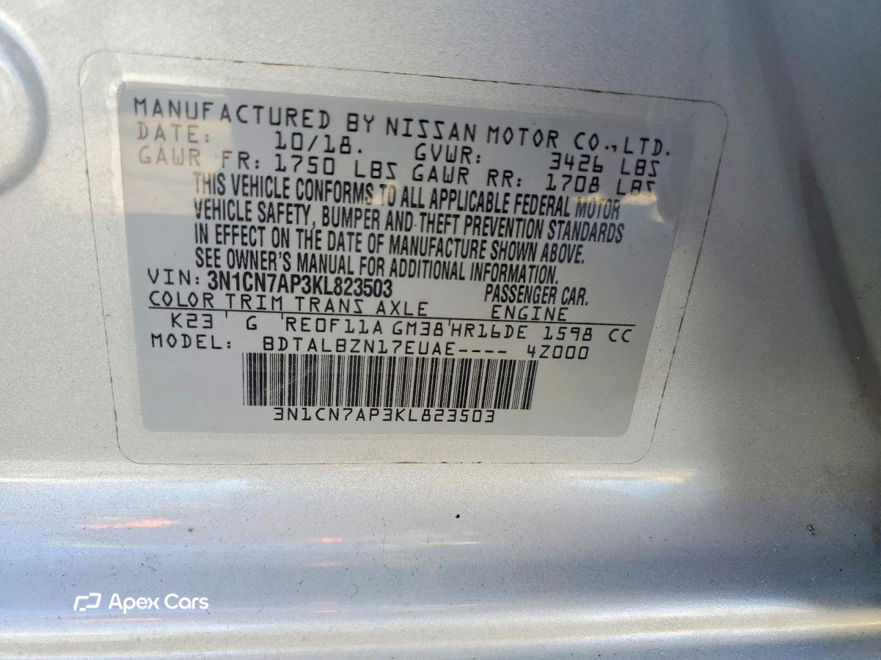 Nissan Versa 2019