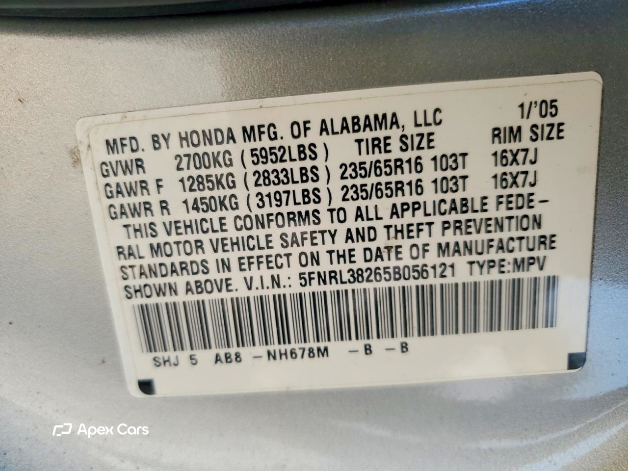 Honda Odyssey 2005