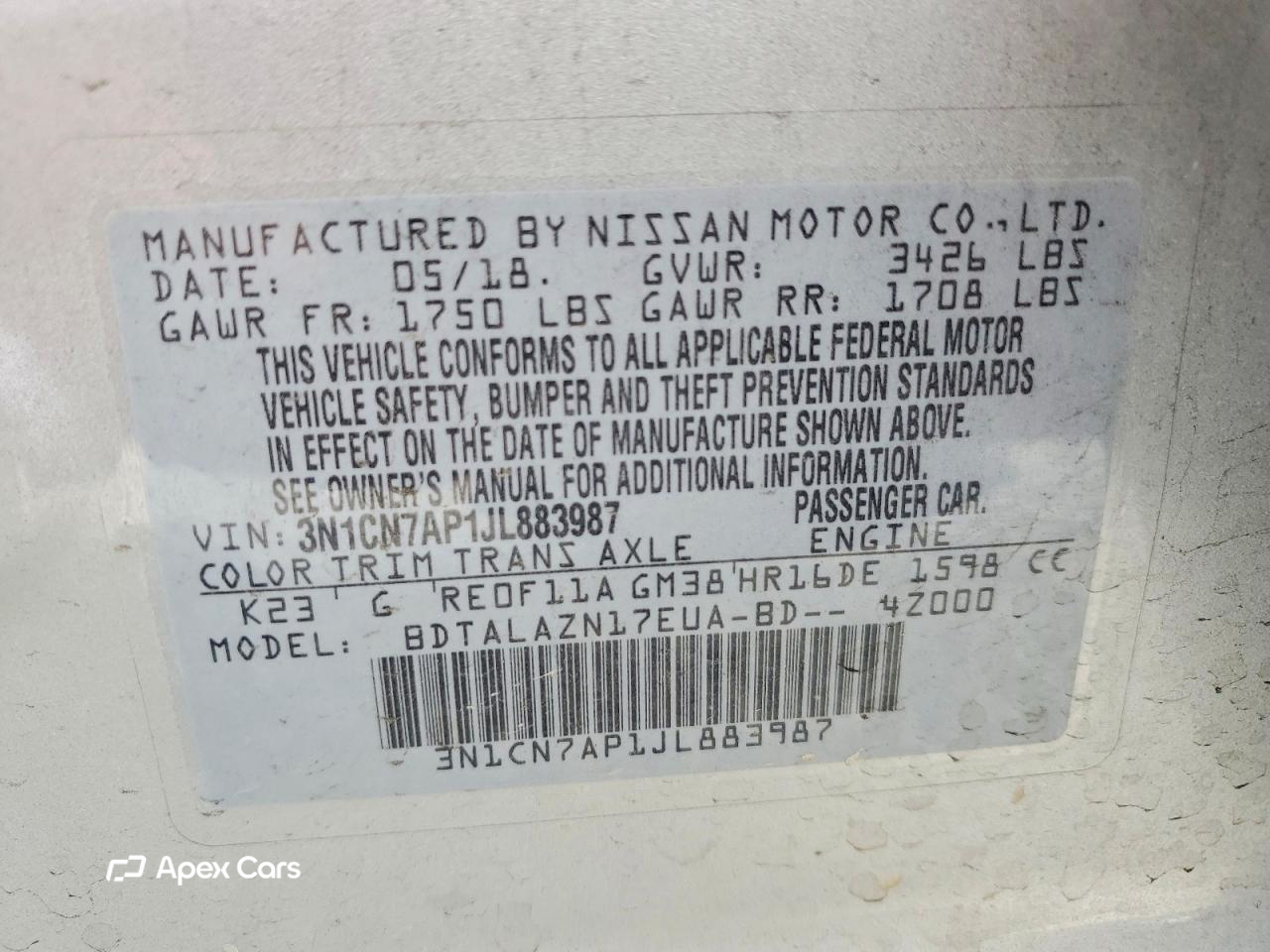 Nissan Versa 2018