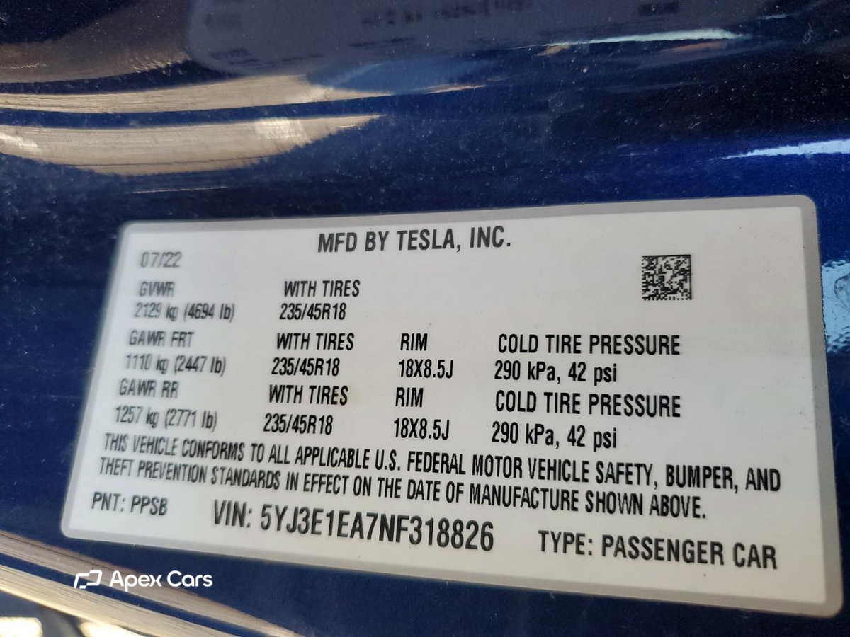 Tesla Model 3 2022