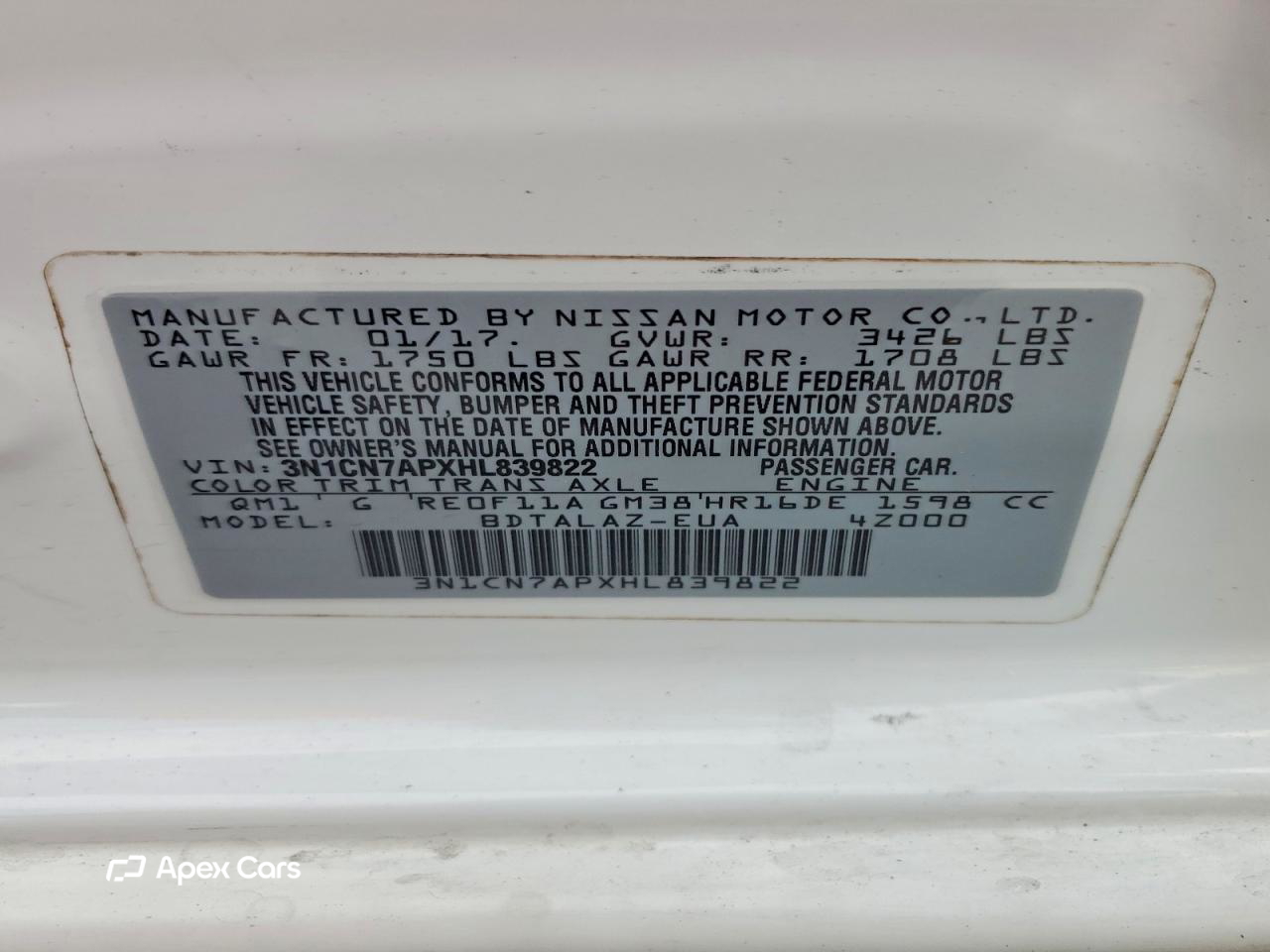 Nissan Versa 2017