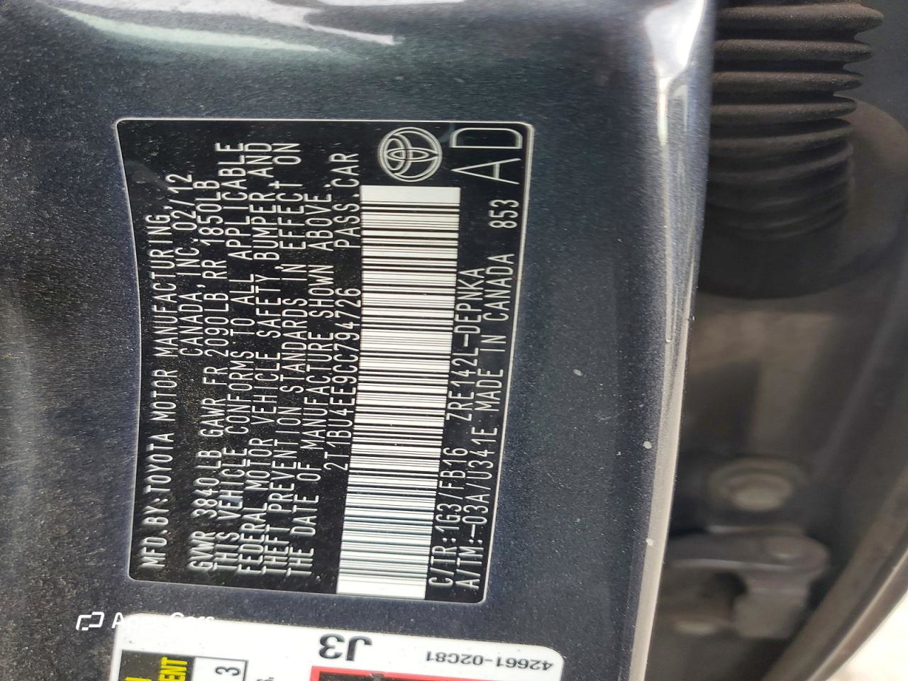Toyota Corolla 2012