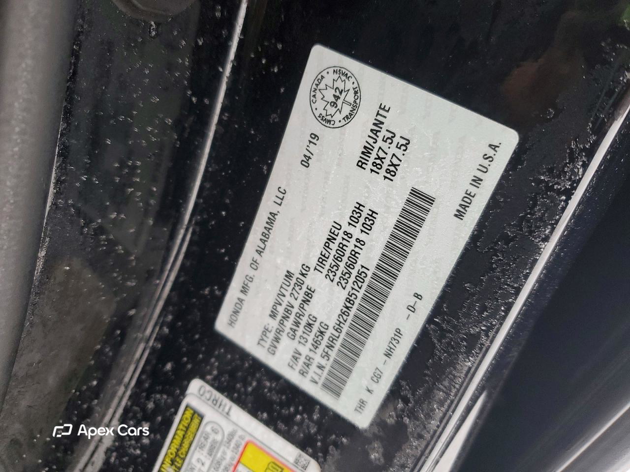 Honda Odyssey 2019