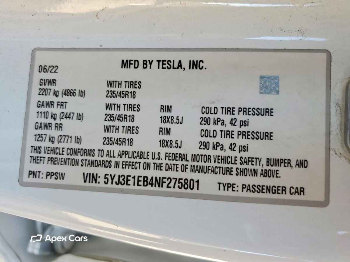 Tesla Model 3 2022