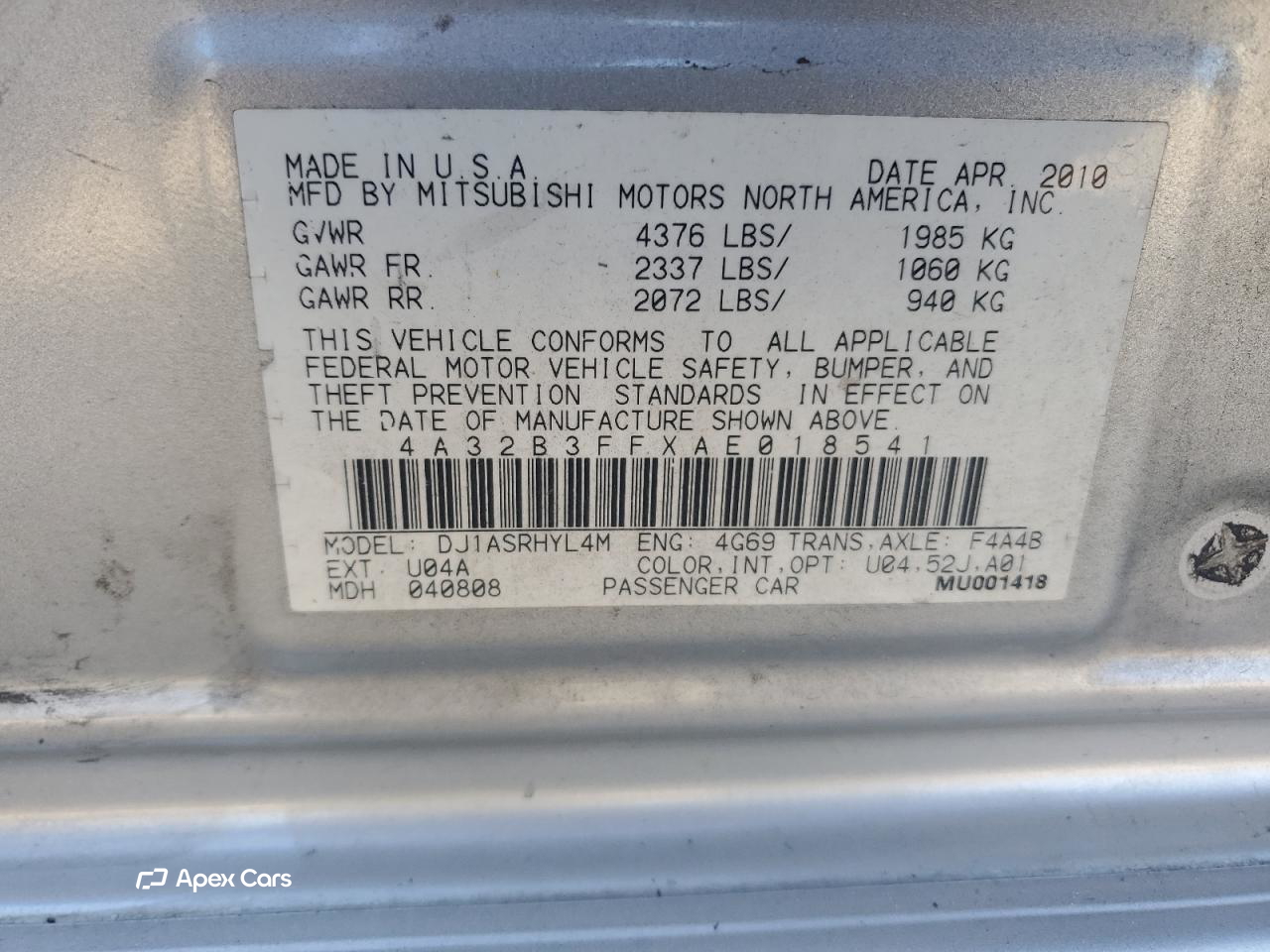 Mitsubishi Galant 2010