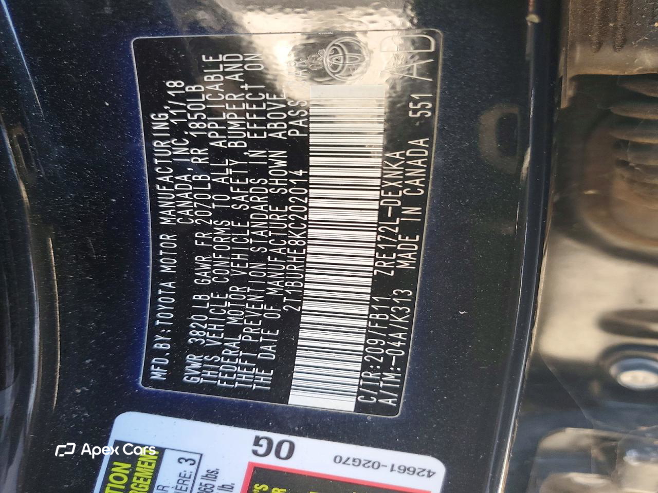 Toyota Corolla 2019