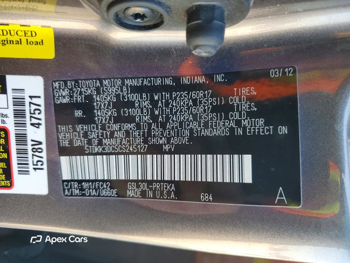 Toyota Sienna 2012