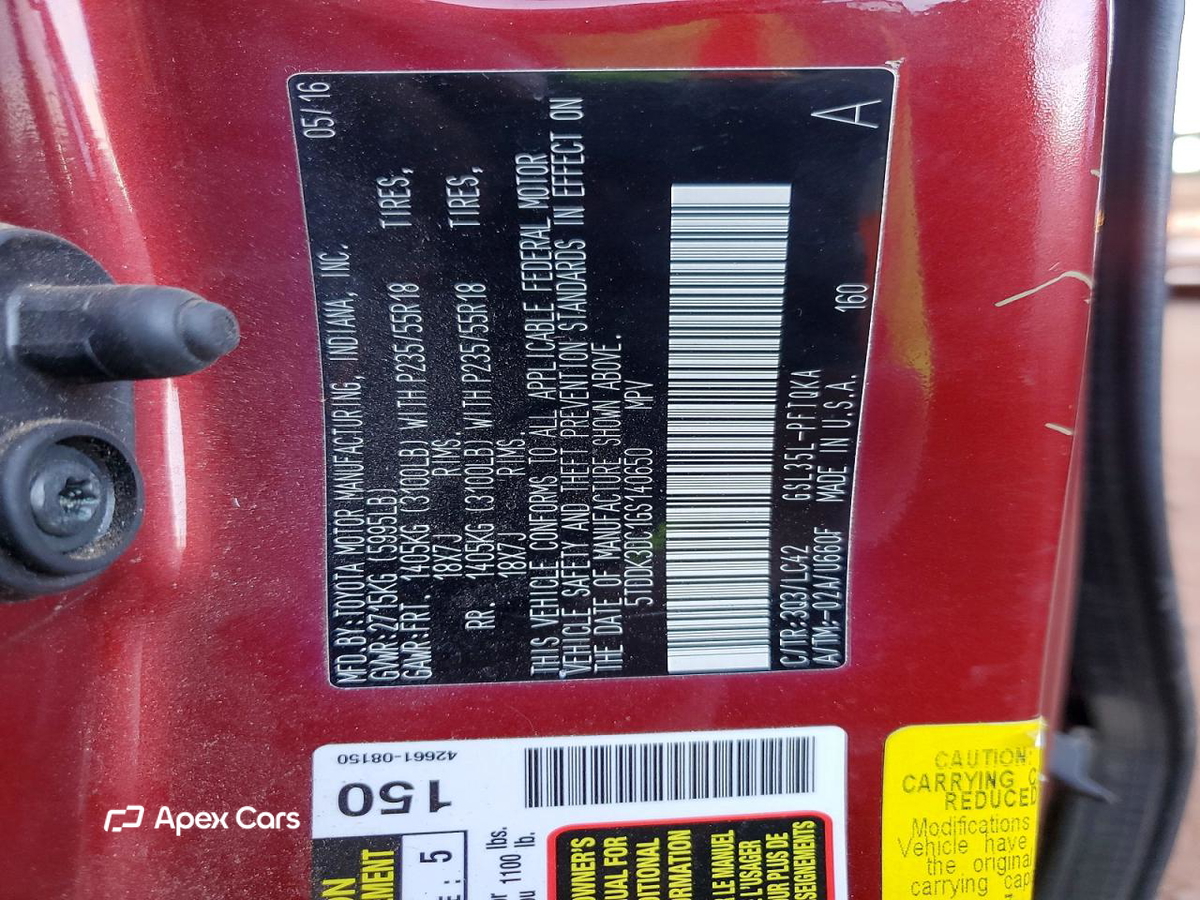 Toyota Sienna 2016