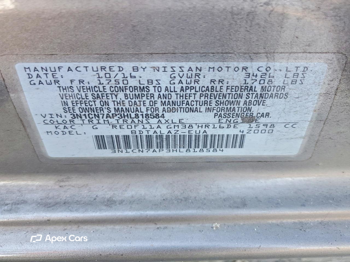 Nissan Versa 2017