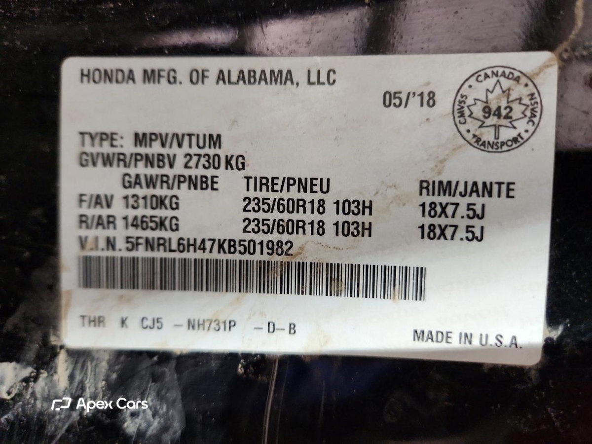 Honda Odyssey 2019