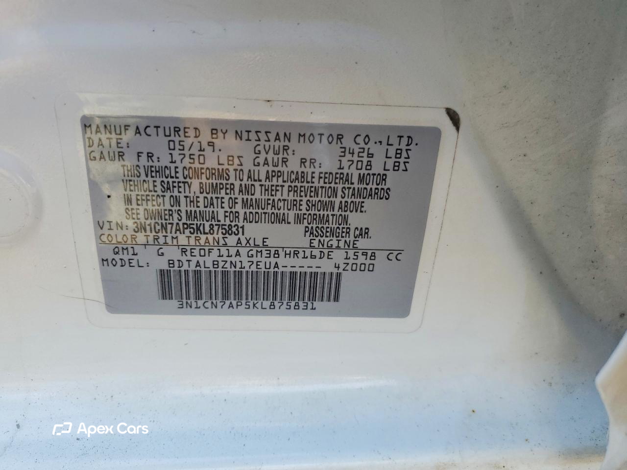 Nissan Versa 2019
