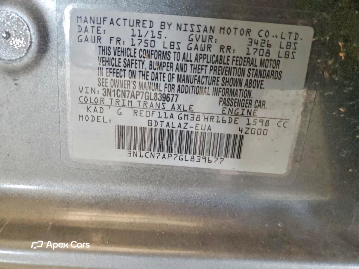 Nissan Versa 2016