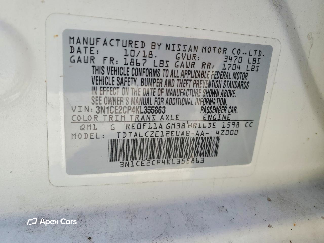 Nissan Versa 2019