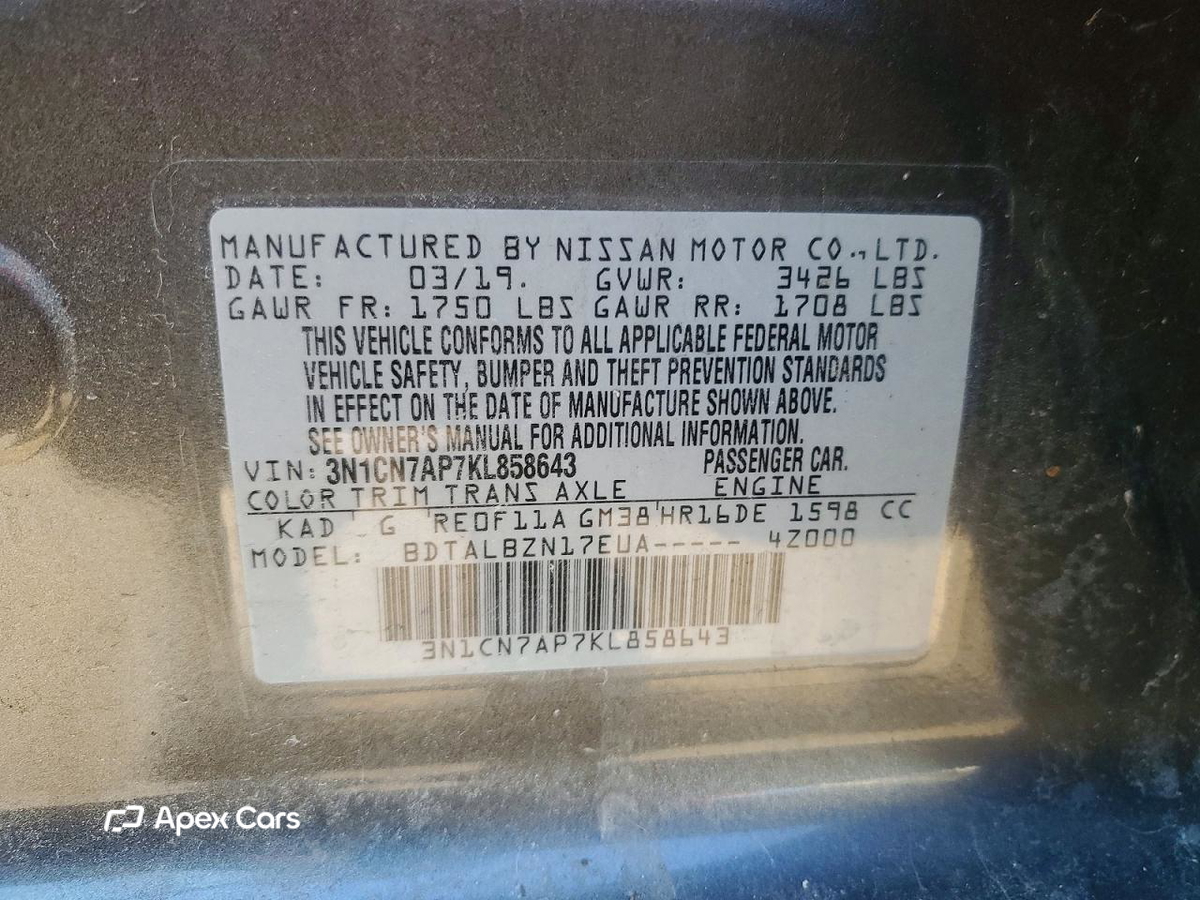 Nissan Versa 2019