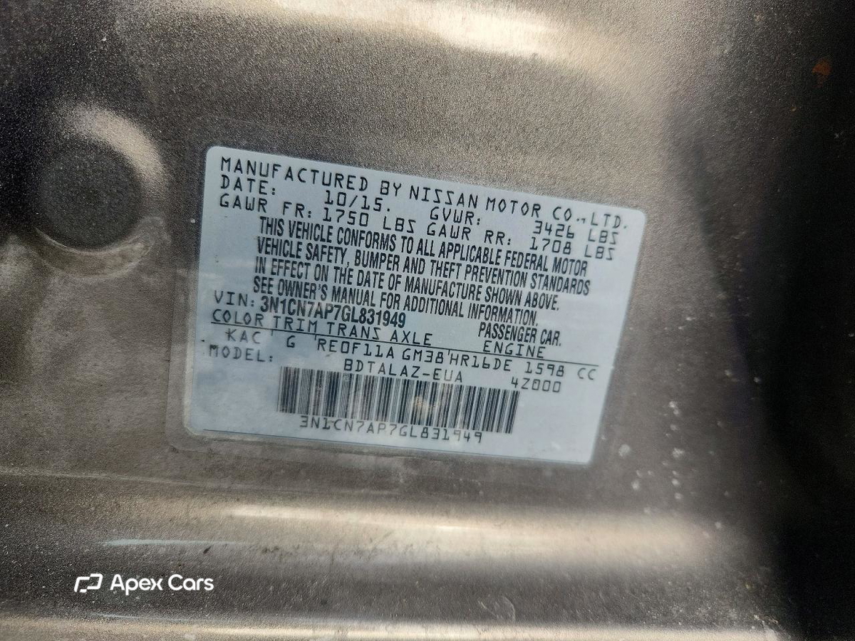 Nissan Versa 2016