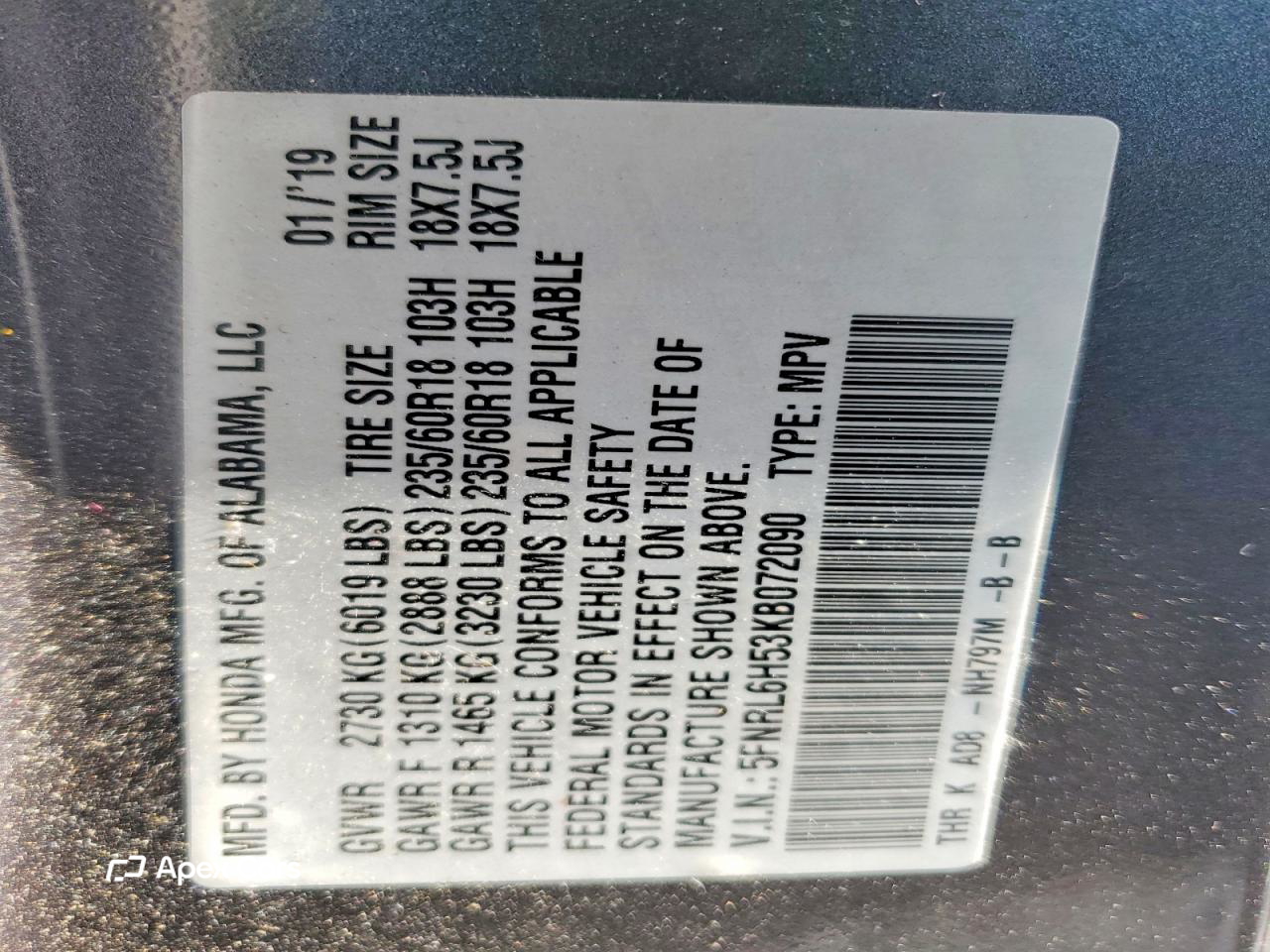 Honda Odyssey 2019