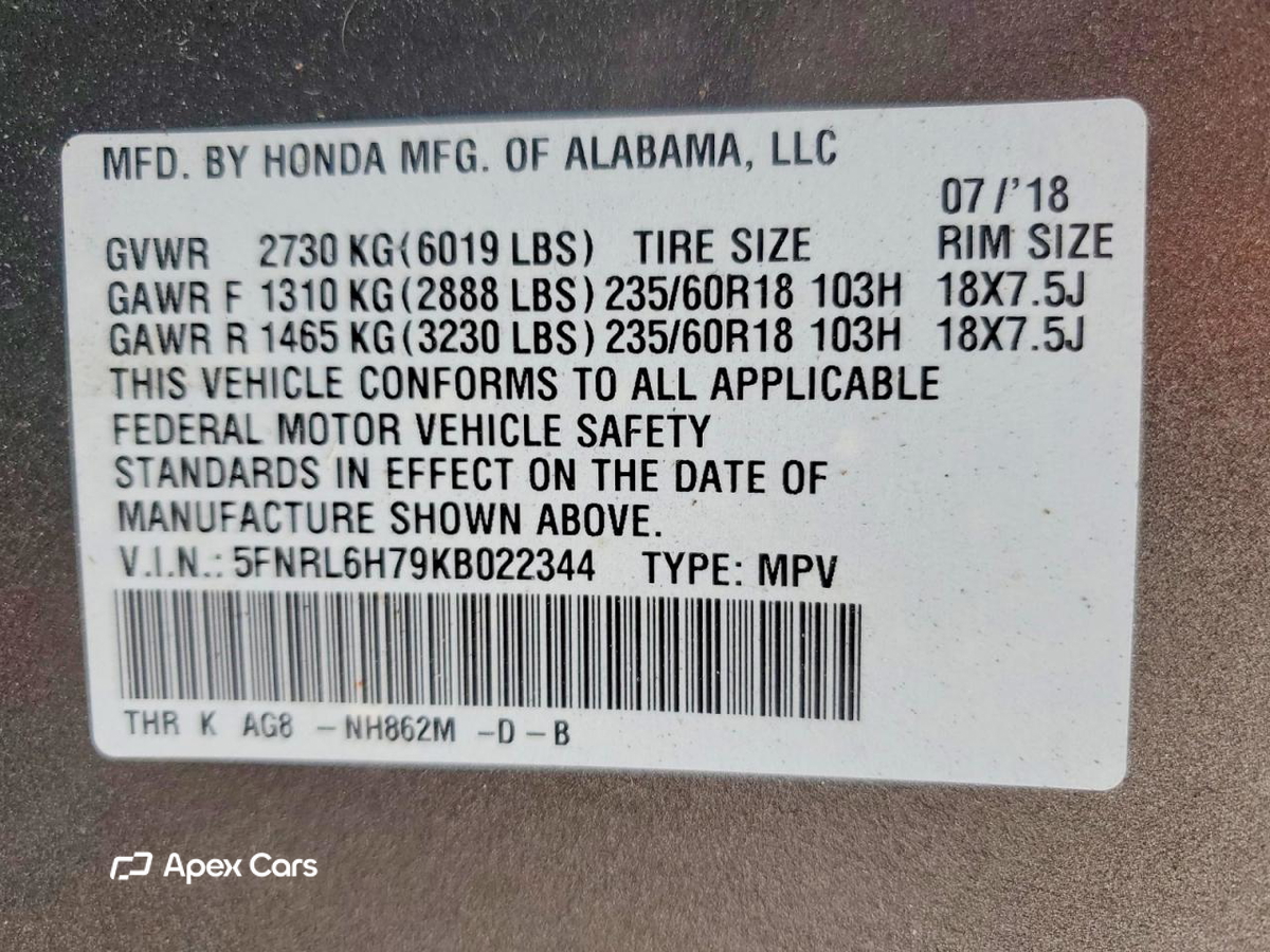 Honda Odyssey 2019