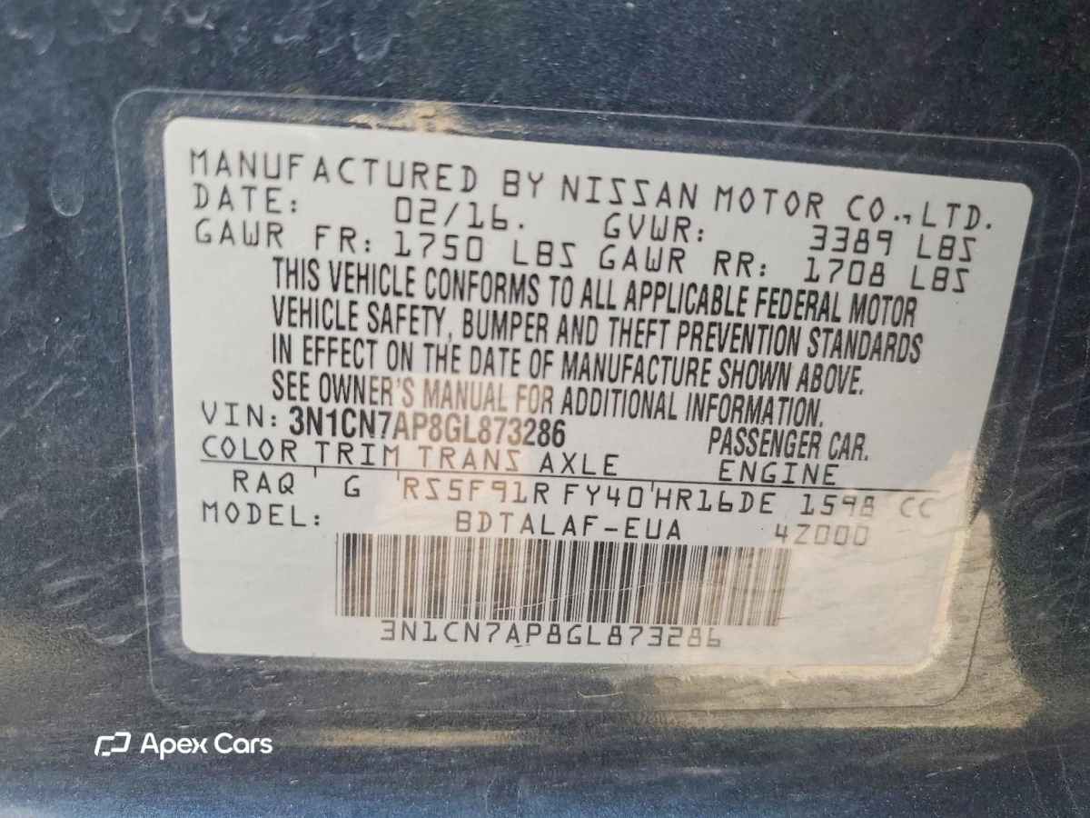 Nissan Versa 2016