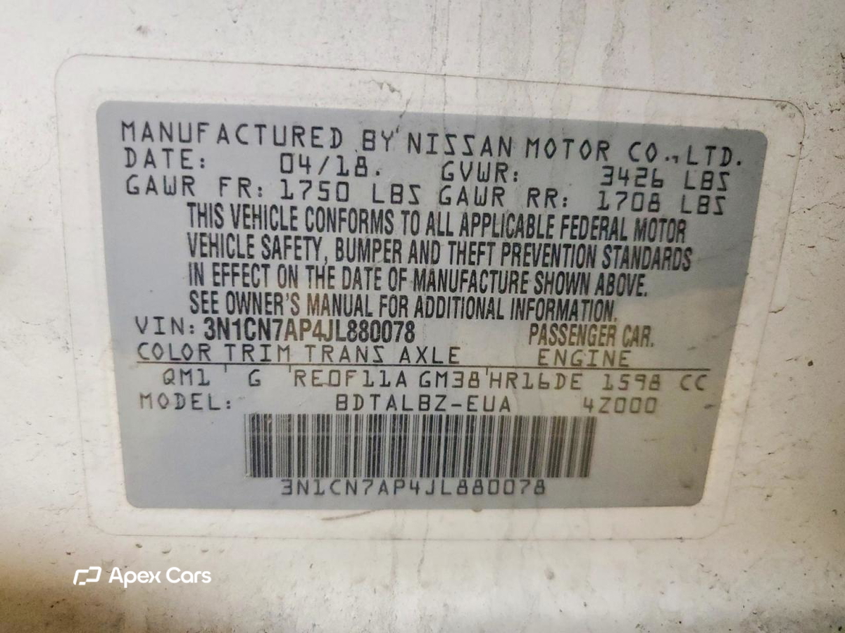 Nissan Versa 2018