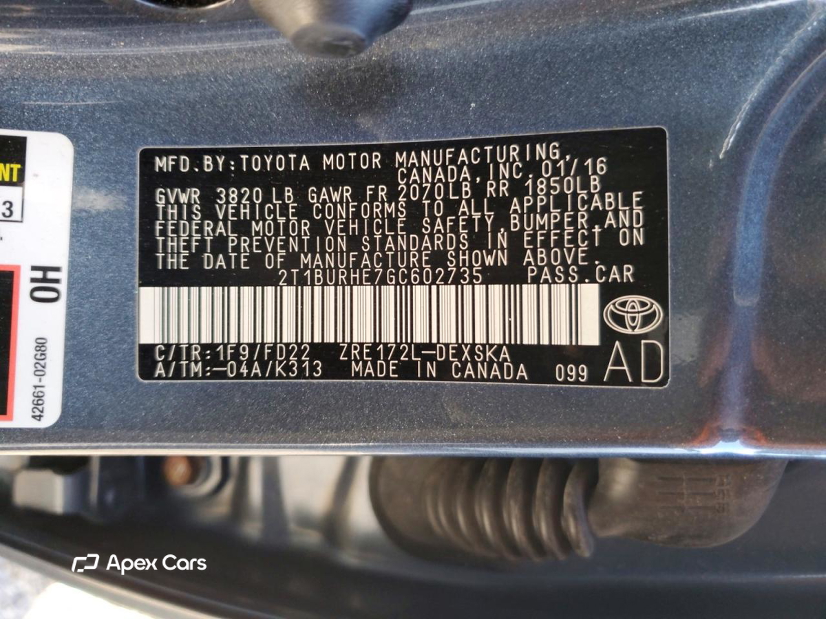 Toyota Corolla 2016
