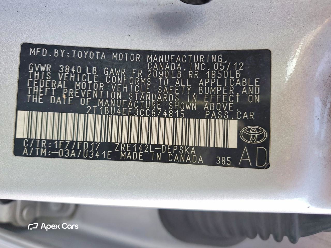 Toyota Corolla 2012