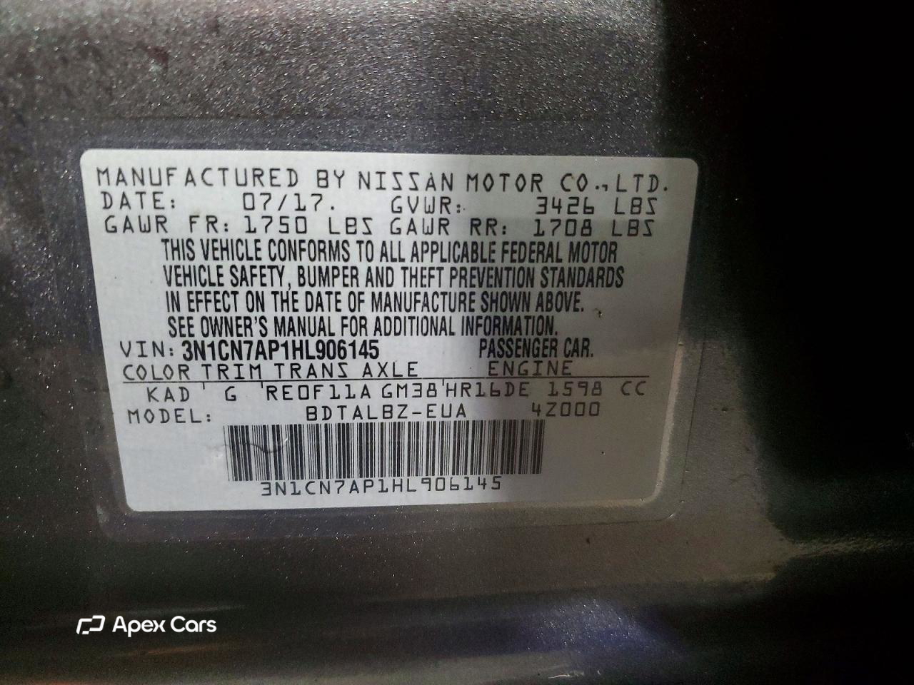 Nissan Versa 2017