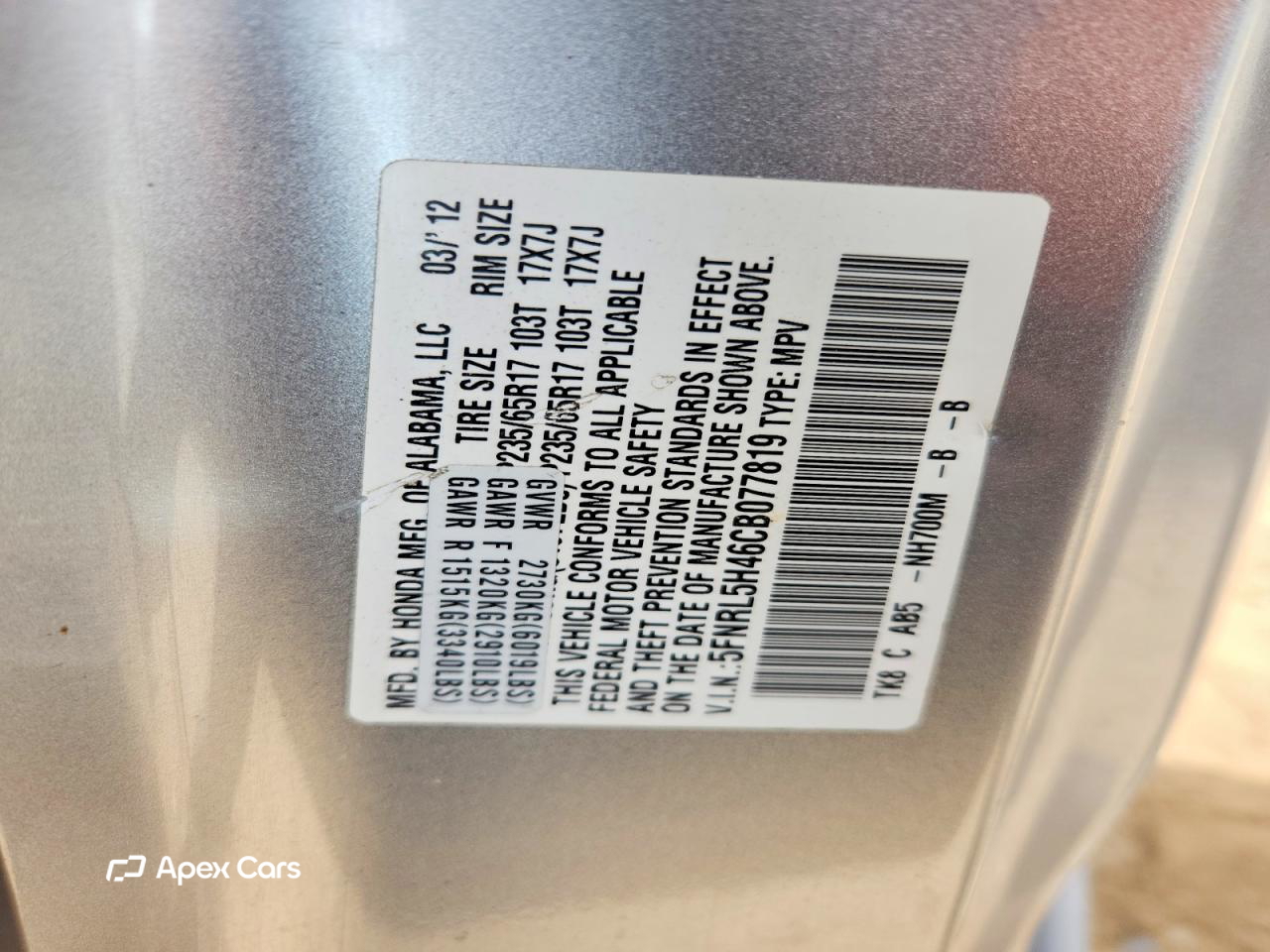 Honda Odyssey 2012