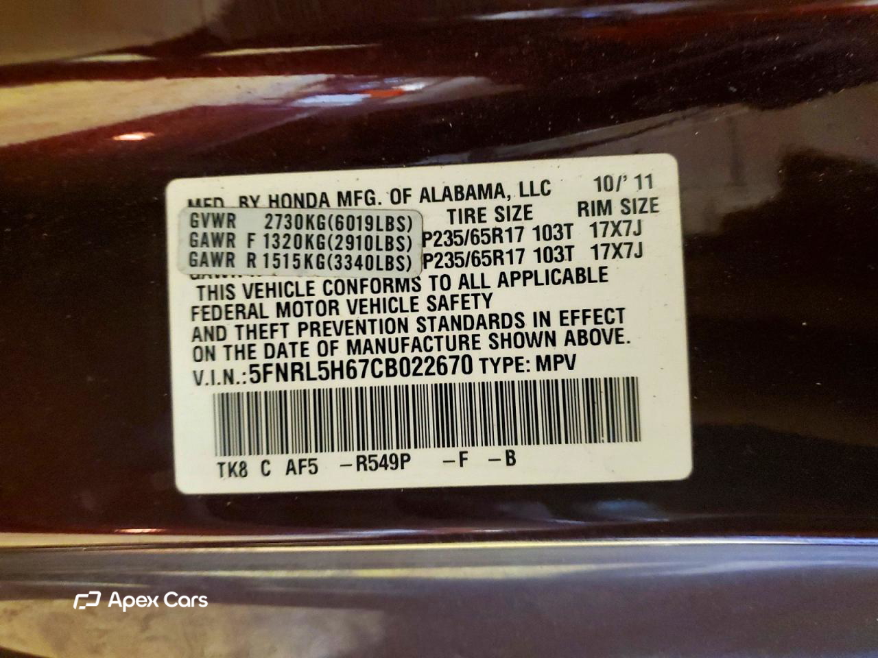 Honda Odyssey 2012