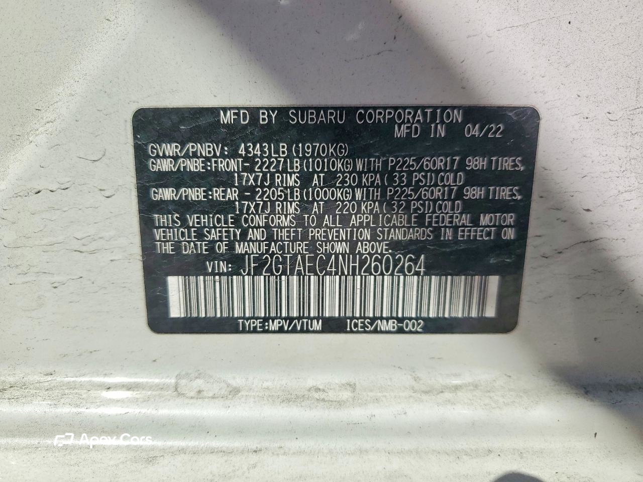 Subaru XV 2022