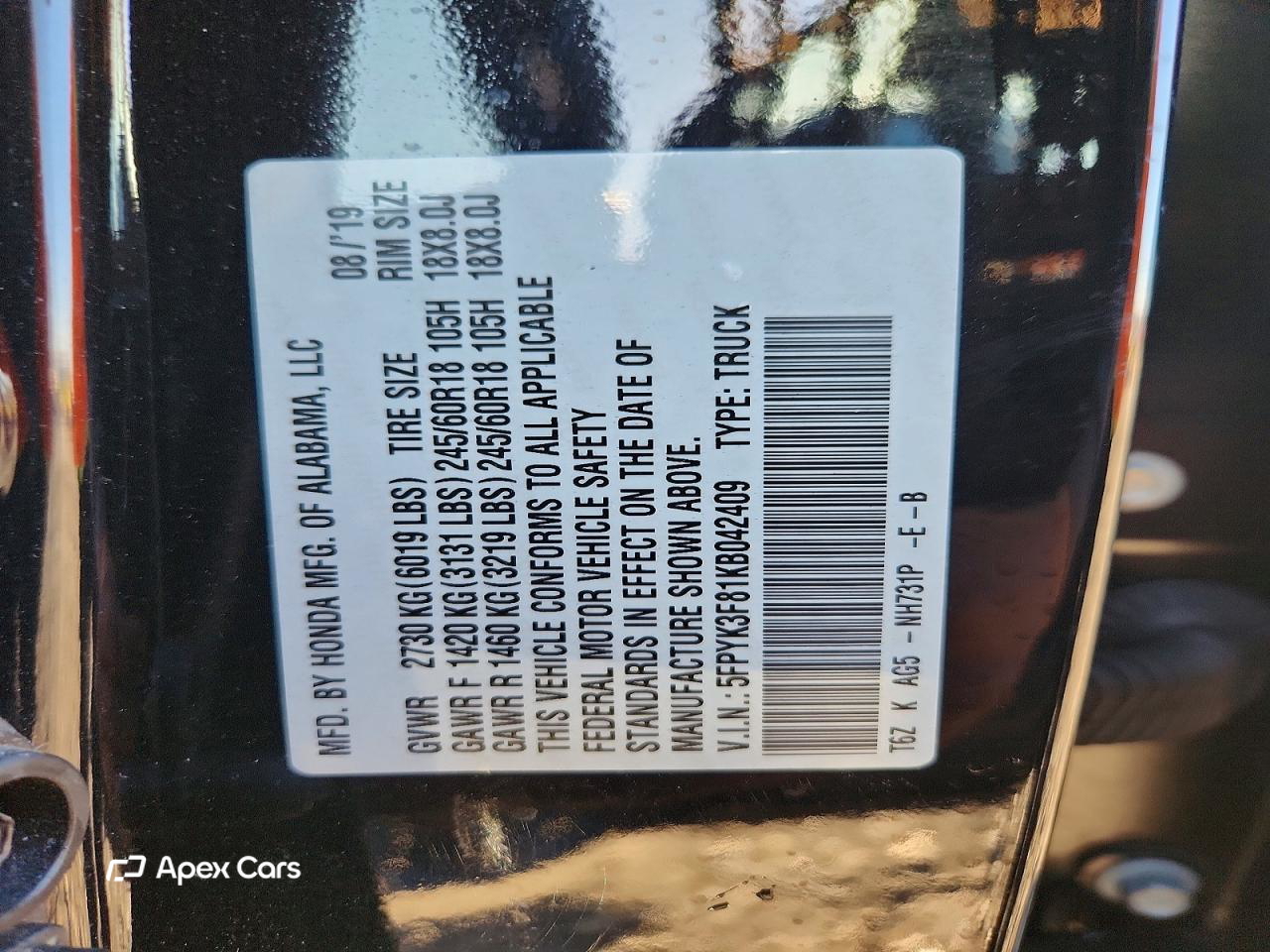 Honda Ridgeline 2019