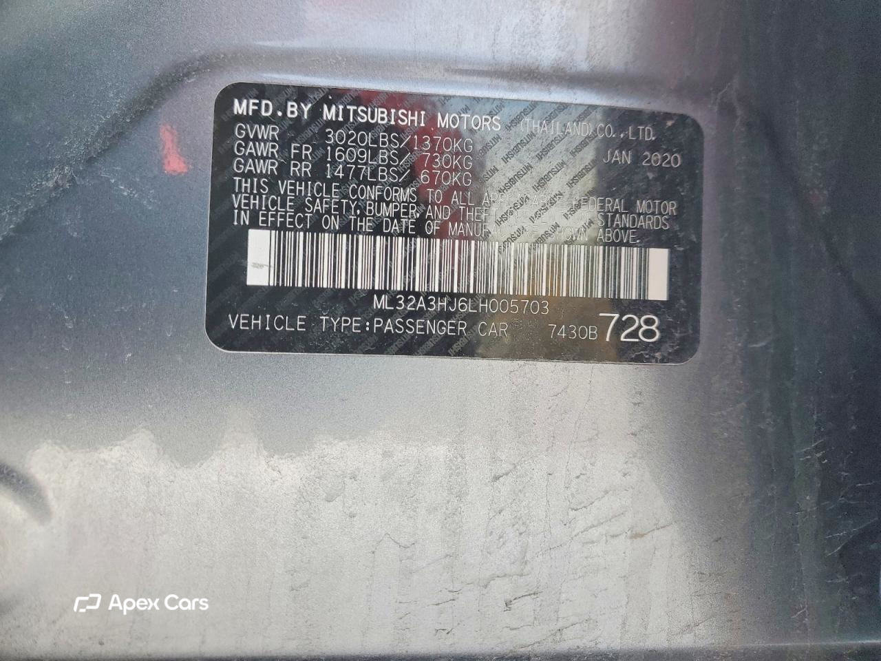 Mitsubishi Mirage 2020