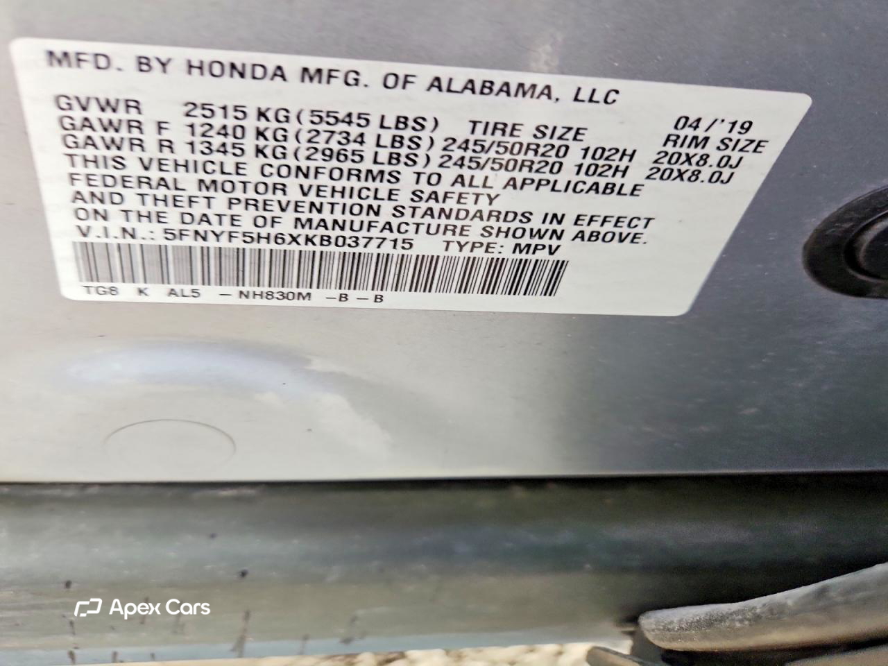 Honda Pilot 2019