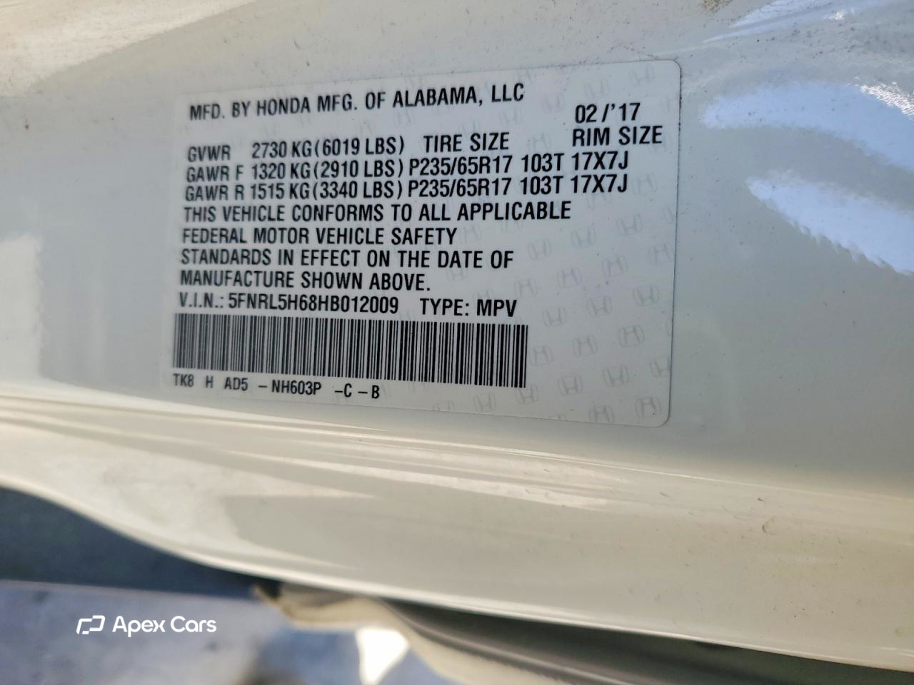 Honda Odyssey 2017