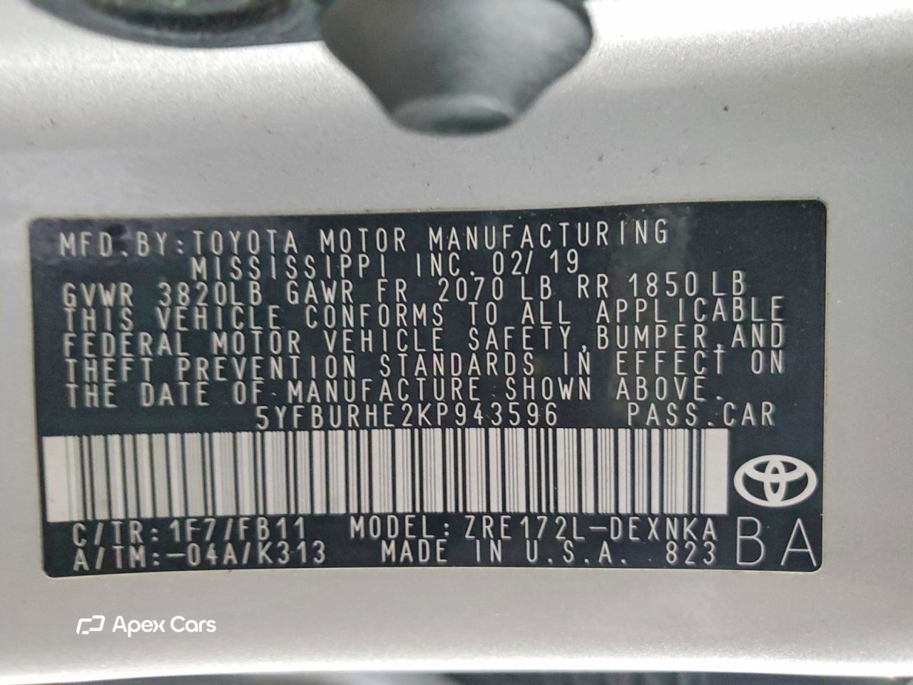 Toyota Corolla 2019