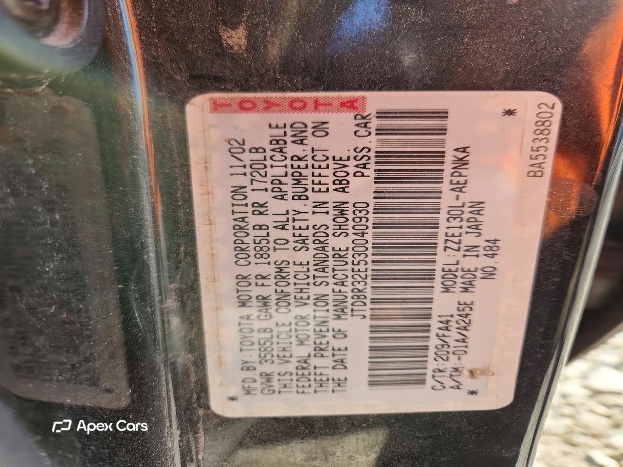 Toyota Corolla 2003
