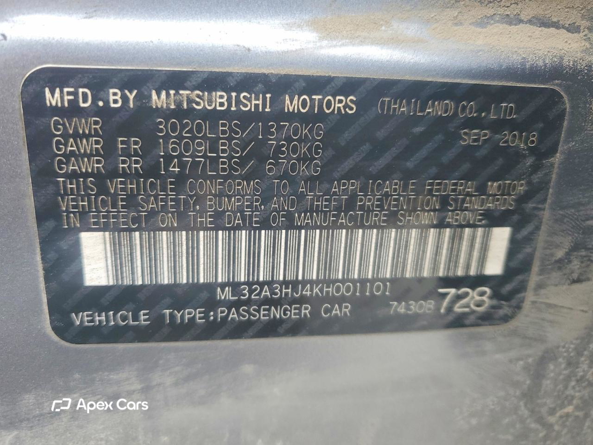 Mitsubishi Mirage 2019
