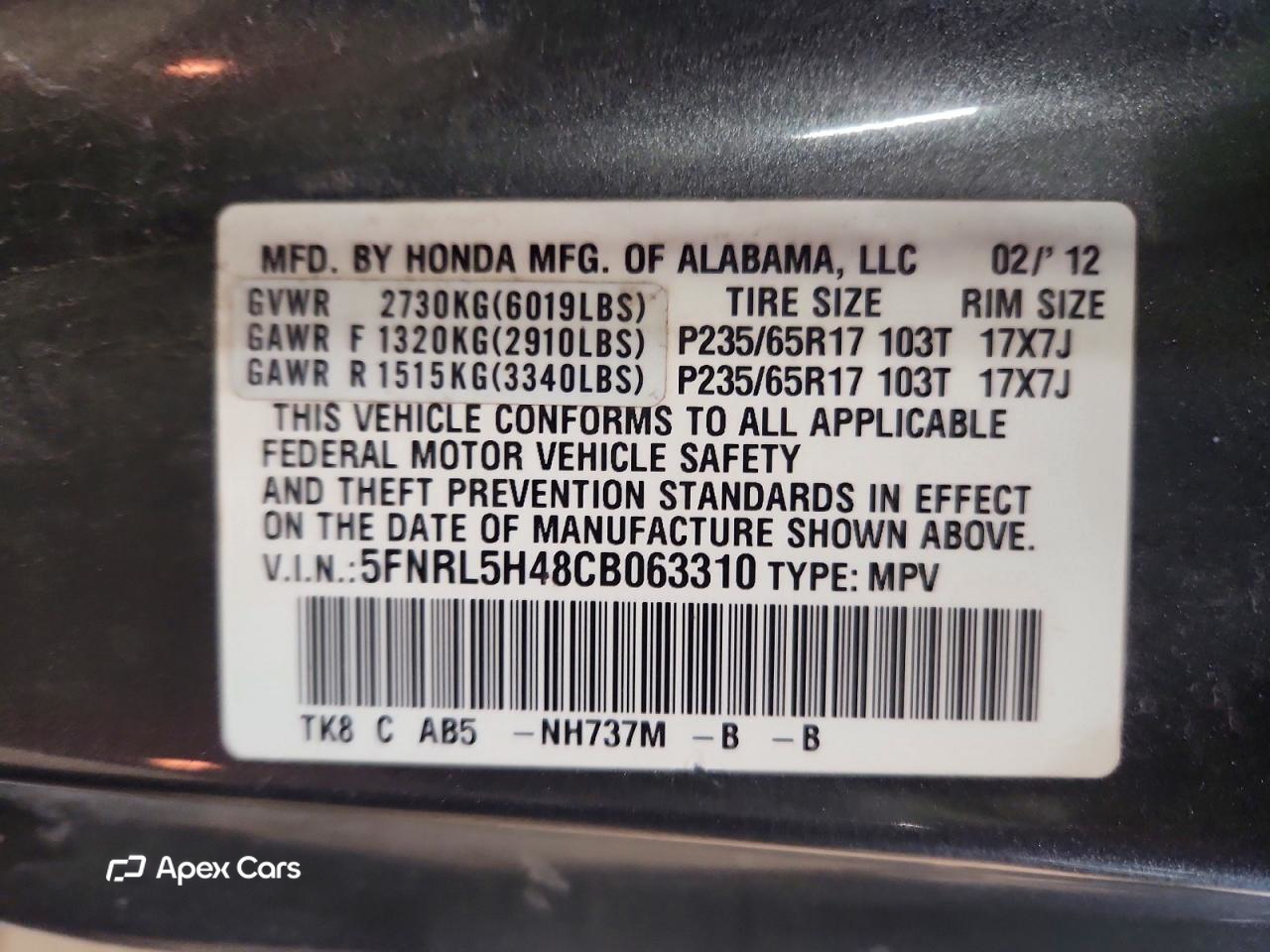 Honda Odyssey 2012