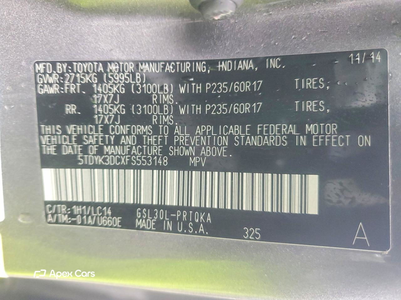 Toyota Sienna 2015