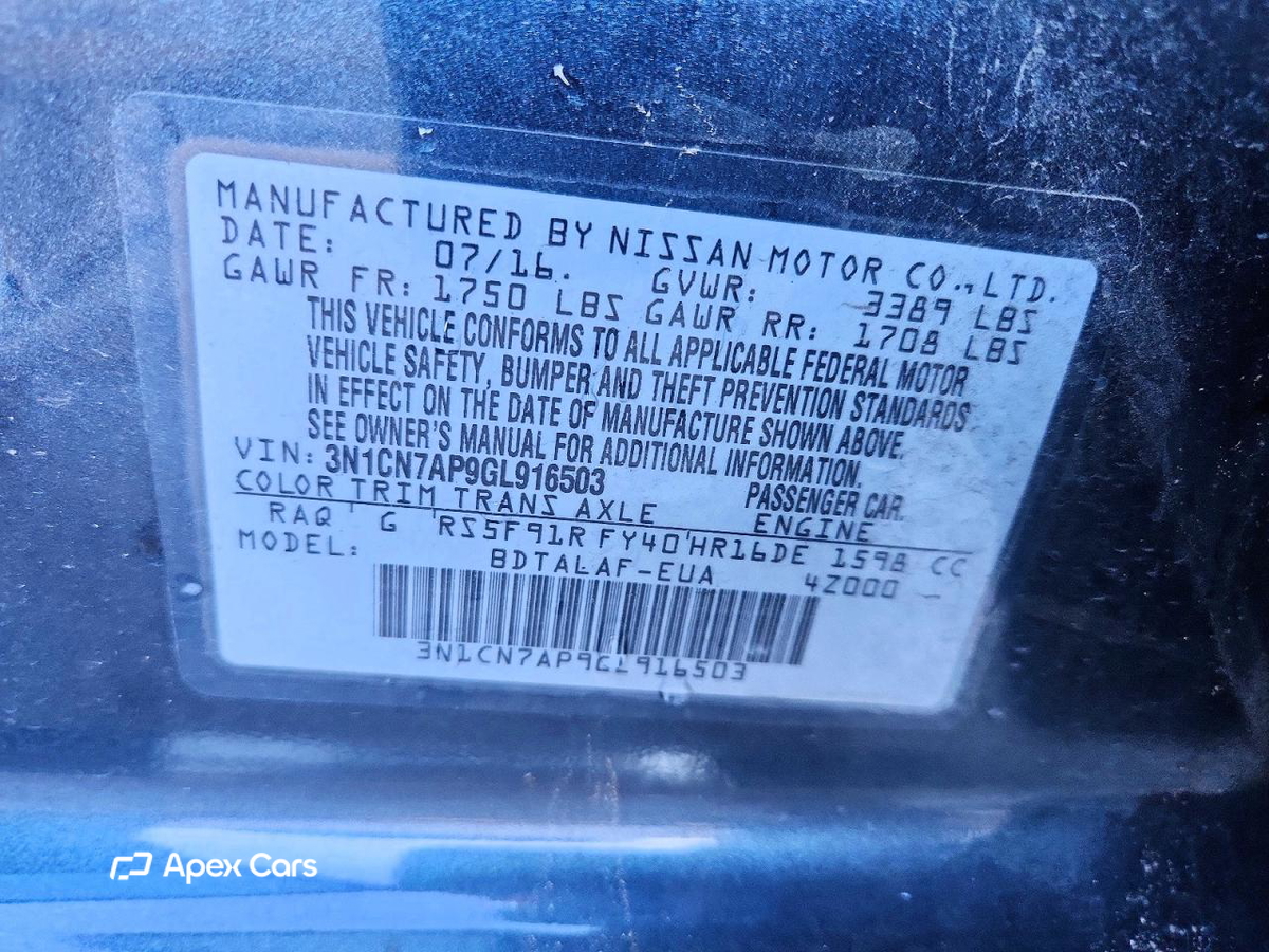 Nissan Versa 2016