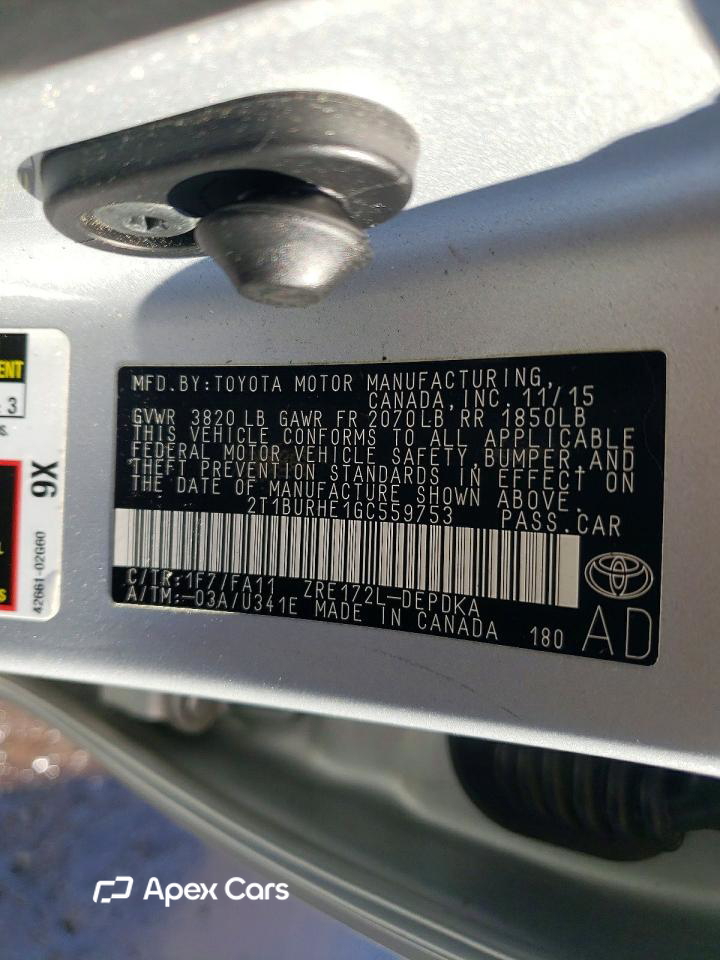 Toyota Corolla 2016